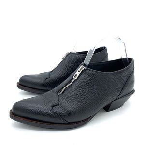 Coach Bandit Black Pebbled Leather Zip Shoes Boots